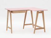 LUKA Asketræ Hjørneskrivebord B 115cm x D 85cm / Pink Højre Side