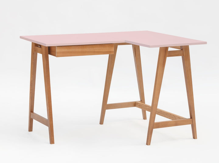 LUKA Hjørneskrivebord B 115cm x D 85cm / Pink Eg Højre Side