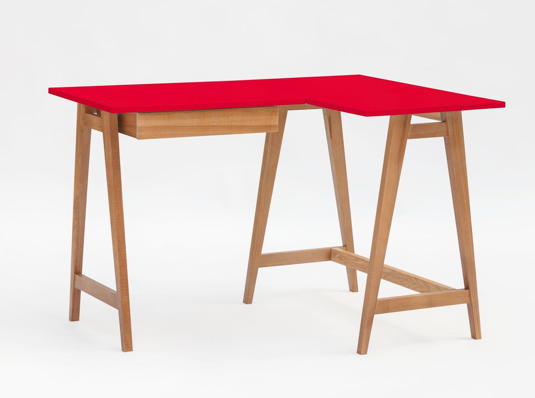 LUKA Hjørneskrivebord B 115cm x D 85cm / Rød Eg Højre Side