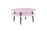 UFO Sofabord diameter 70cm x Højde 35cm - Pink/Sorte ben