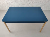 ZEEN Spisebord med hylde 140x90x75cm Asketræ Petrol Blue