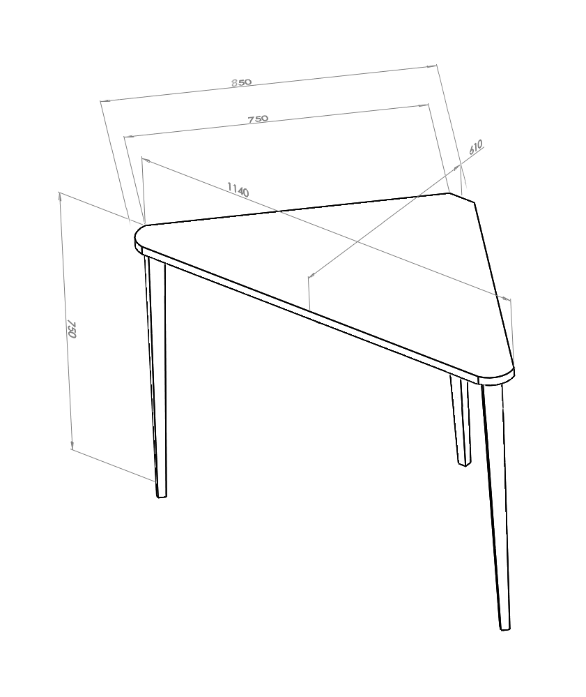 NAJA Hjørneskrivebord B114 x L85 x H75cm Hvid