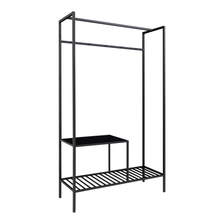 Garderobe med 2 hylder, 38x101x170 cm, sort