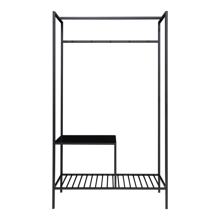 Garderobe med 2 hylder, 38x101x170 cm, sort