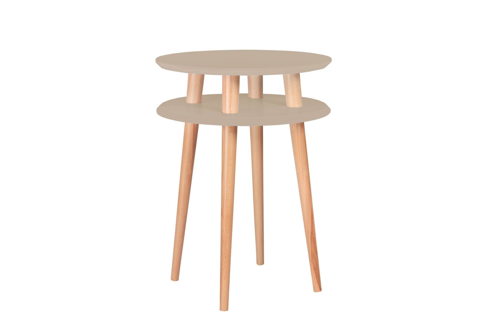 UFO Sidebord diameter 45cm x H 61cm Brun Beige