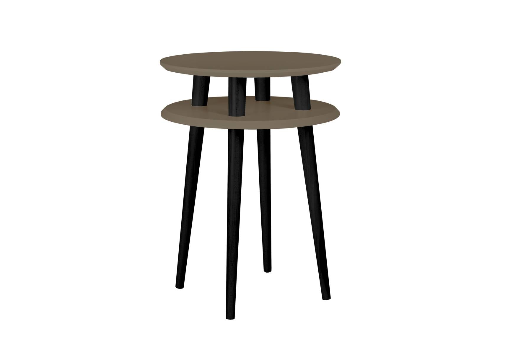 UFO Sidebord diameter 45cm x H 61cm Brun / Sorte ben