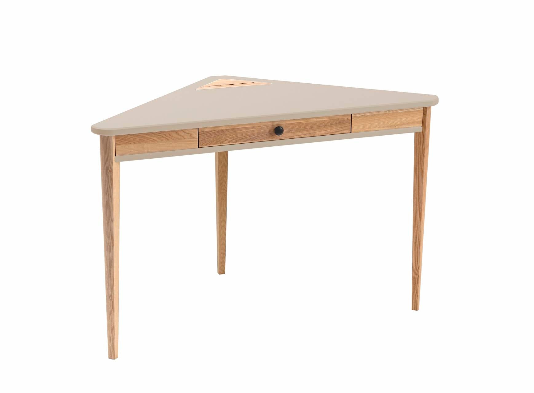 ASHME Hjørneskrivebord 114x85x85cm - Brun Beige