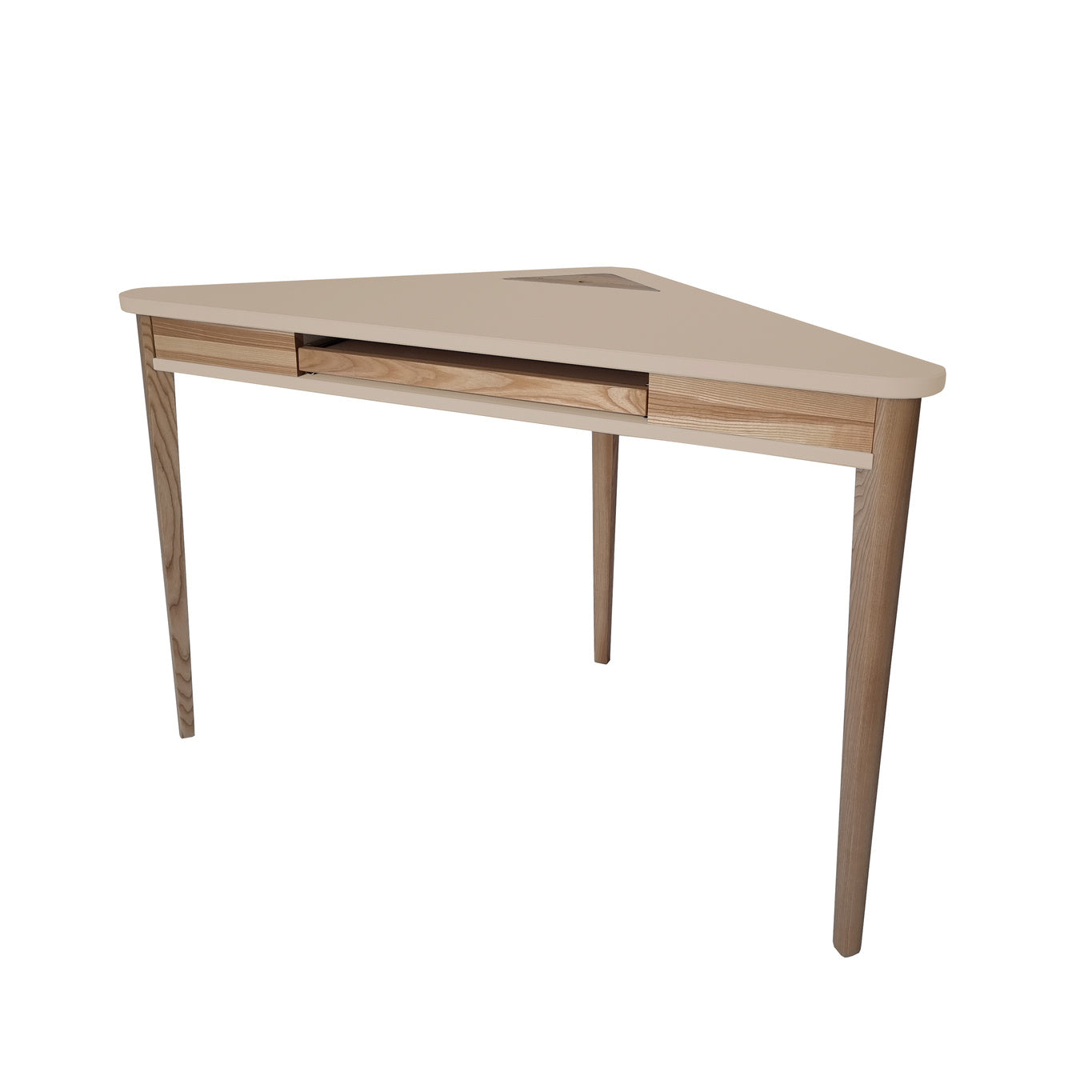 ASHME Hjørneskrivebord 114x85x85cm - Brun Beige