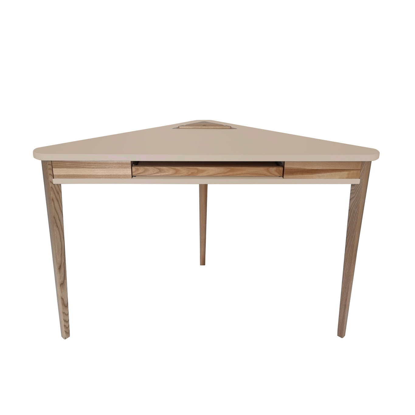 ASHME Hjørneskrivebord 114x85x85cm - Brun Beige