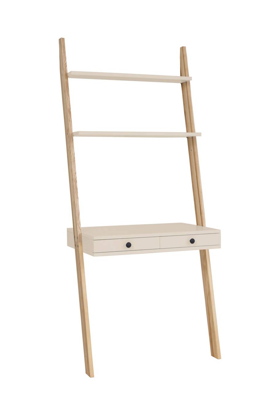 LENO Stigehylde Skrivebord 79x183cm Brun Beige