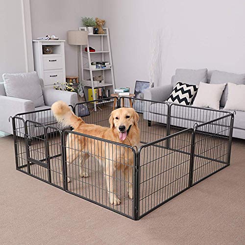 XXL Heavy Duty Puppy Playpen Play Whelping Pen, 8 paneler Alternative farver (L (80 x 60 cm), grå) - Lammeuld.dk