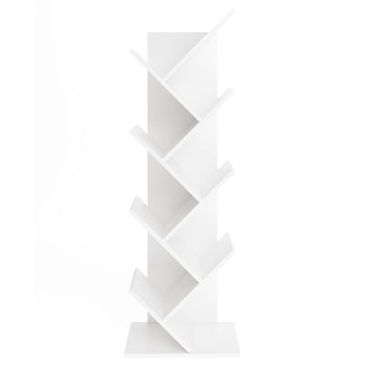 Stående geometrisk bogreol hvid