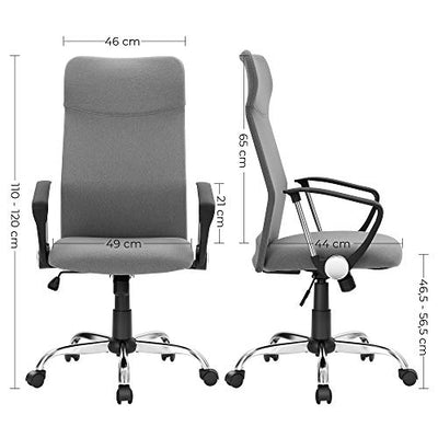 Ergonomisk kontorstol med vippefunktion og høj bæreevne, grå