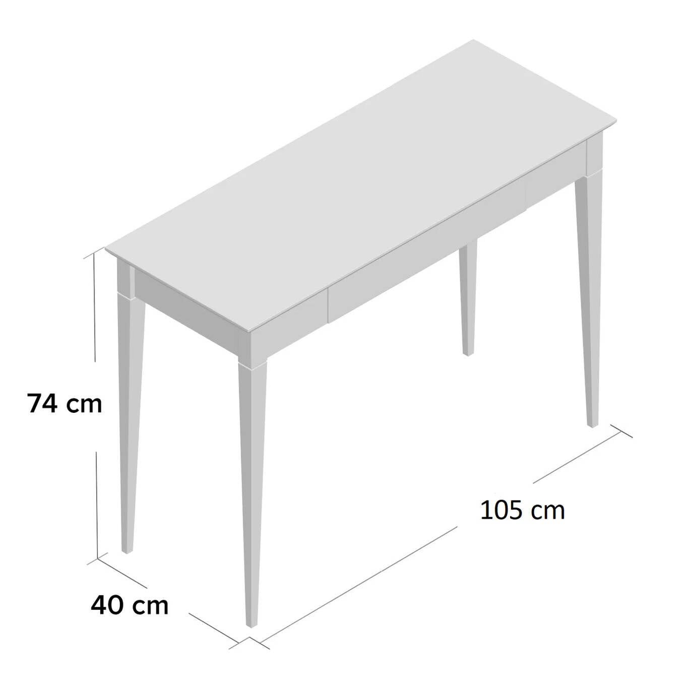 MIMO Skrivebord 105x40cm Sort Ben Gul