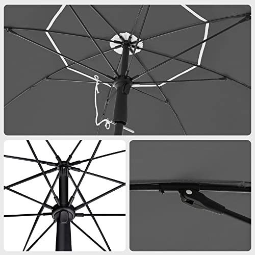 Parasol i metal og PA, grå