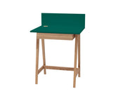 LUKA Asketræ Skrivebord 65x50cm med Skuffe / Grøn