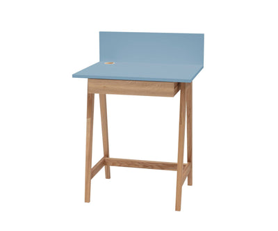 LUKA Asketræ Skrivebord 65x50cm med Skuffe / Gentle Blue