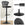 Barstole, Højdejusterbare med Kronformet Ryglæn, Drejer 360°, Behageligt Polstret Sæde, Køkkenbar, Sort, Sæt af 2