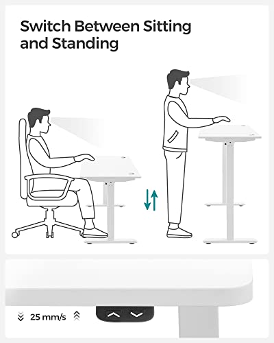 Hævebord - Elektrisk Justerbart Bordstativ (120 x 60 cm, Hvid)