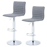 2 x barstole med linnestof - grå - Lammeuld.dk