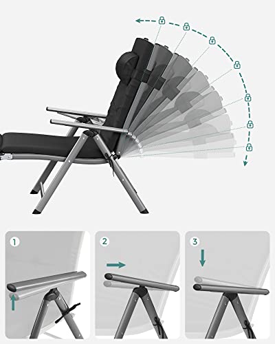 Nyd sommeren fuldt ud: Foldbar solseng med nakkepude og høj bæreevne (150 kg)