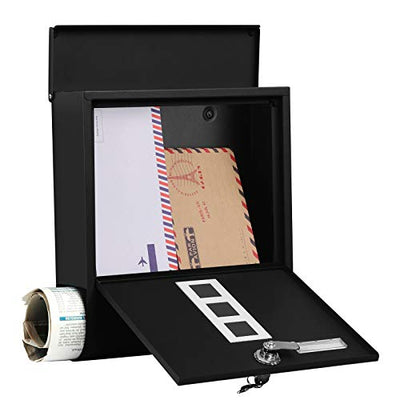 Hold styr på din post: Sort postkasse med lås, avisholder og navneskilt