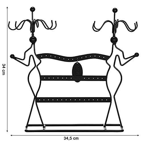 Smykkeorganiser, Smykkeholder, til Halskæder, Øreringe, Ringe, Tilbehørsholder, Smykkestativ, Sort