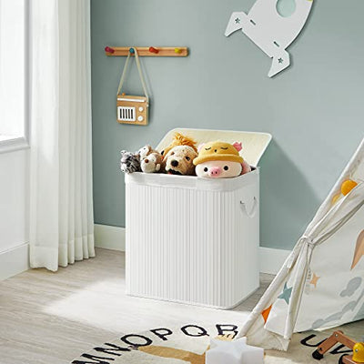 Hold dit hjem rent og ryddeligt med denne lækre vasketøjskurv, 150L, 3-rum, hvid