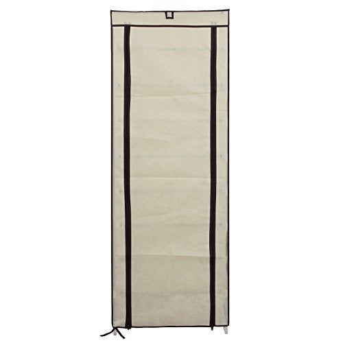 Songmics 10 Tier Shoe Rack Cabinet til 27 par sko Standing Storage Organizer Beige 58 x 28 x 160 cm - Lammeuld.dk