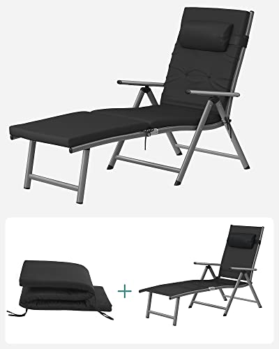 Nyd sommeren fuldt ud: Foldbar solseng med nakkepude og høj bæreevne (150 kg)