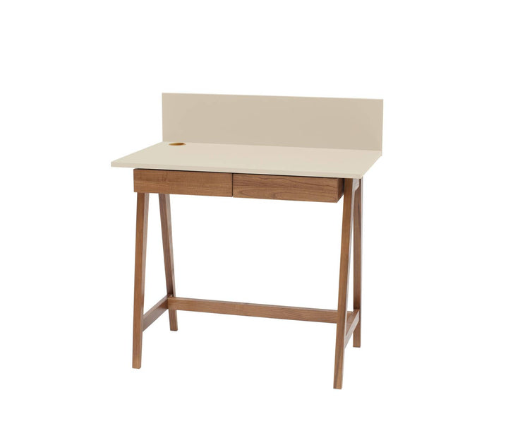 LUKA Skrivebord 85x50cm med Skuffe Eg Brun Beige