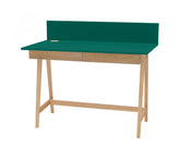 LUKA Asketræ Skrivebord 110x50cm med Skuffe Grøn