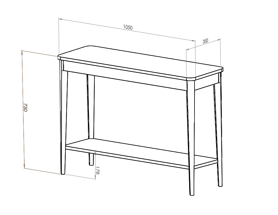 ASHME Konsolbord 105x35cm - Kridthvid