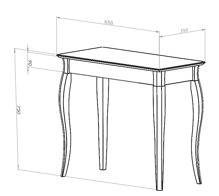 LILLO Konsolbord 65x35cm Salviegrøn