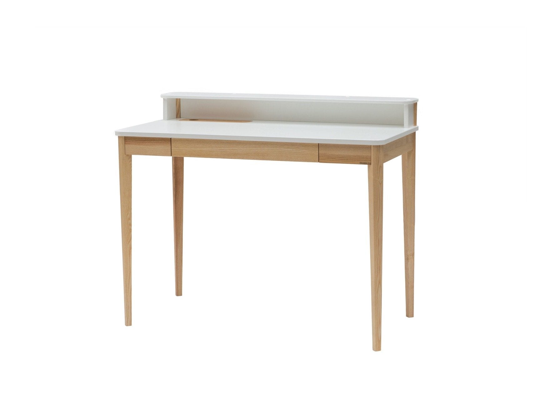 ASHME Skrivebord B 110 x D 56 x H 75cm - Asketræ/Hvid