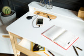 ASHME Skrivebord B 110 x D 56 x H 75cm - Asketræ/Hvid
