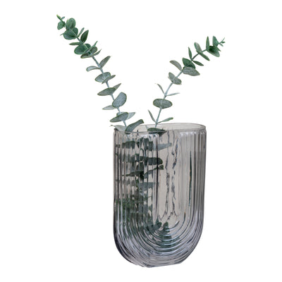 Vase - Vase i glas, smoked, U-form, 13x6x19 cm