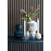 Vase - Vase i glas, sort, rund, Ø15x22 cm