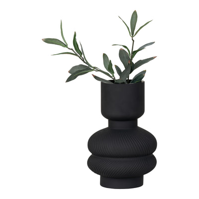 Vase - Vase i glas, sort, rund, Ø15x22 cm