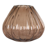 Vase - Vase i mundblæst glas, brun, Ø20x16 cm