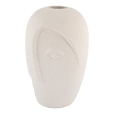 Vase - Vase i keramik, sand, ansigt, 12,5x13x19,5 cm