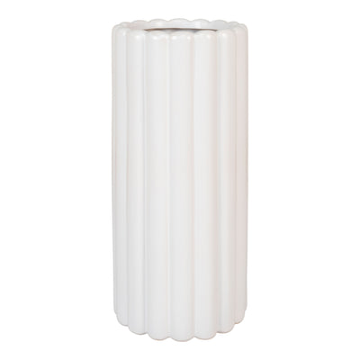 Vase - Vase i keramik, hvid, cylinder, Ø11x25 cm