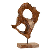 Donato Skulptur - Skulptur i teaktræ, unik organisk form, 30x20x60 cm