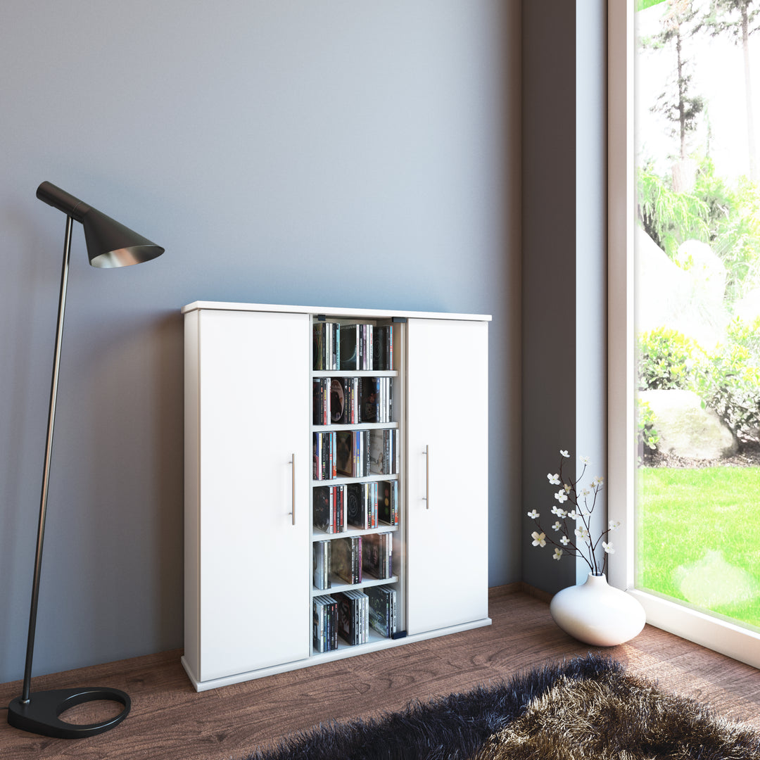 Cd/Dvd reol til 450 Cd'er, hvid