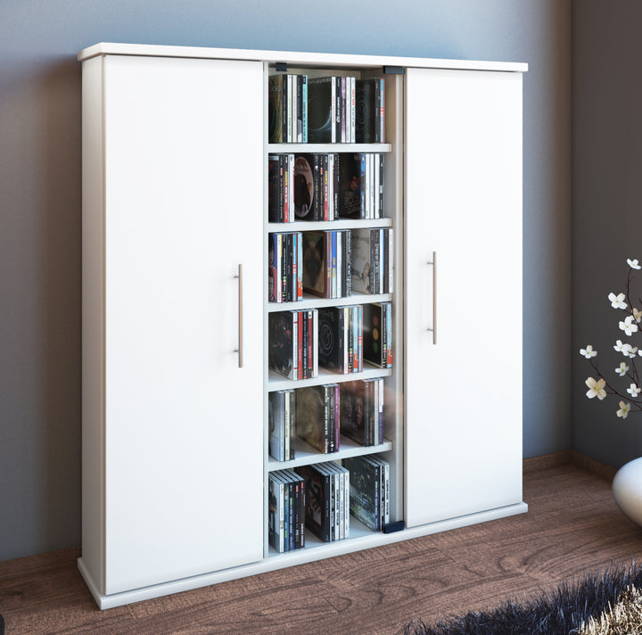 Cd/Dvd reol til 450 Cd'er, hvid