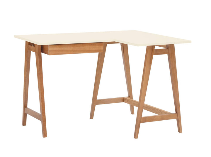 LUKA Hjørneskrivebord B 115cm x D 85cm Hvid Eg Højre Side