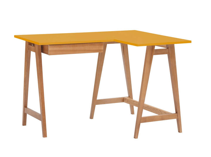 LUKA Hjørneskrivebord B 115cm x D 85cm Gul Eg Højre Side