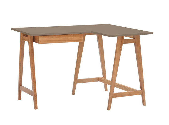 LUKA Hjørneskrivebord B 115cm x D 85cm Bæverbrun Eg Højre Side