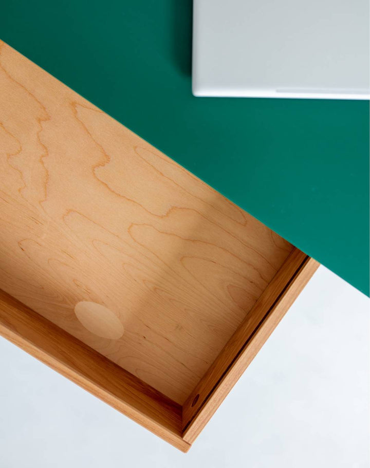 LUKA Hjørneskrivebord B 115cm x D 85cm Grøn Eg Højre Side