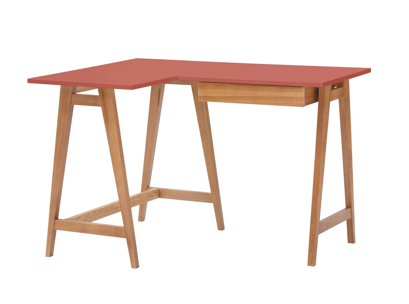 LUKA Hjørneskrivebord B115cm x D85cm Antik pink Eg Venstre Side